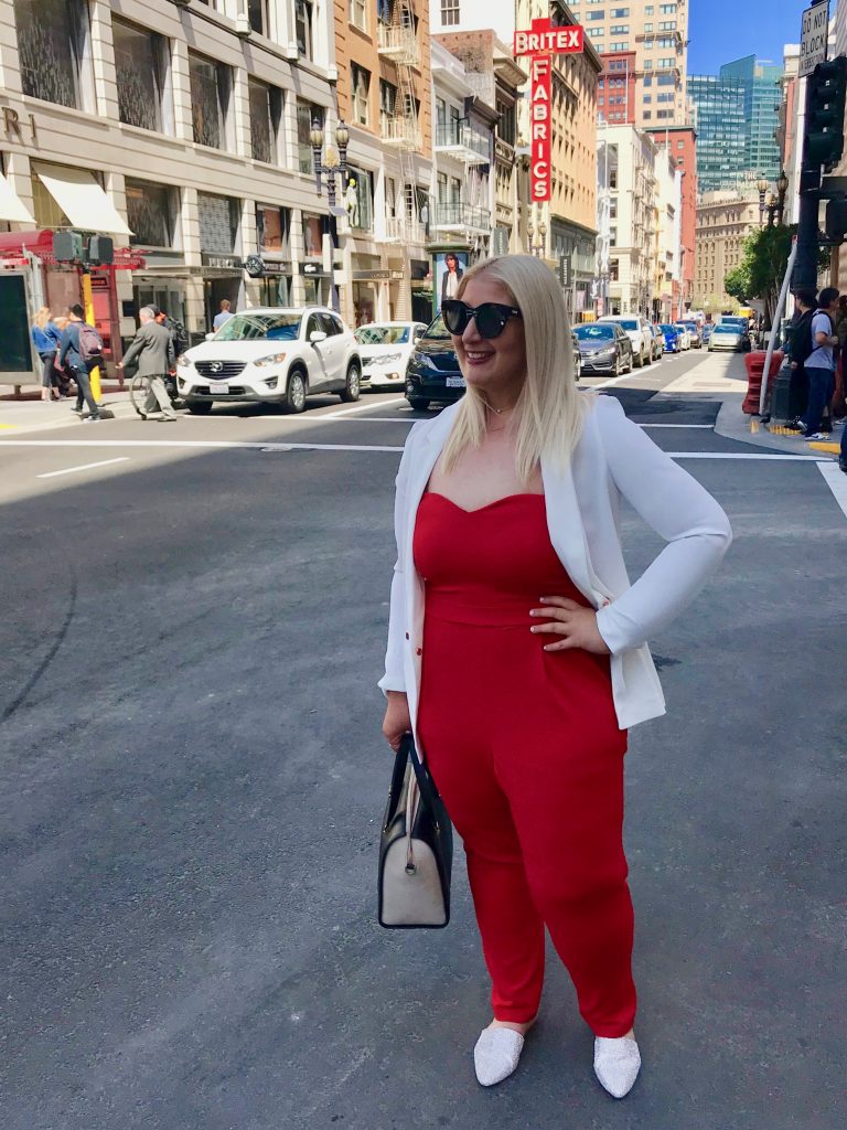 Best-accessory-confidence-red-jumpsuit