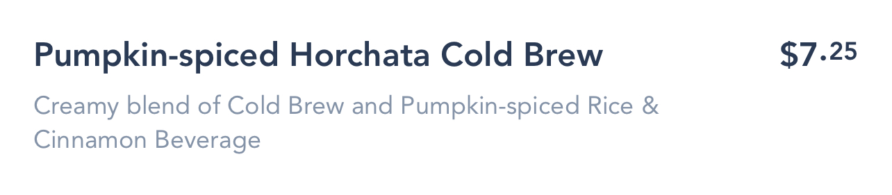 Pumpkin Spice Horchata Cold Brew Description